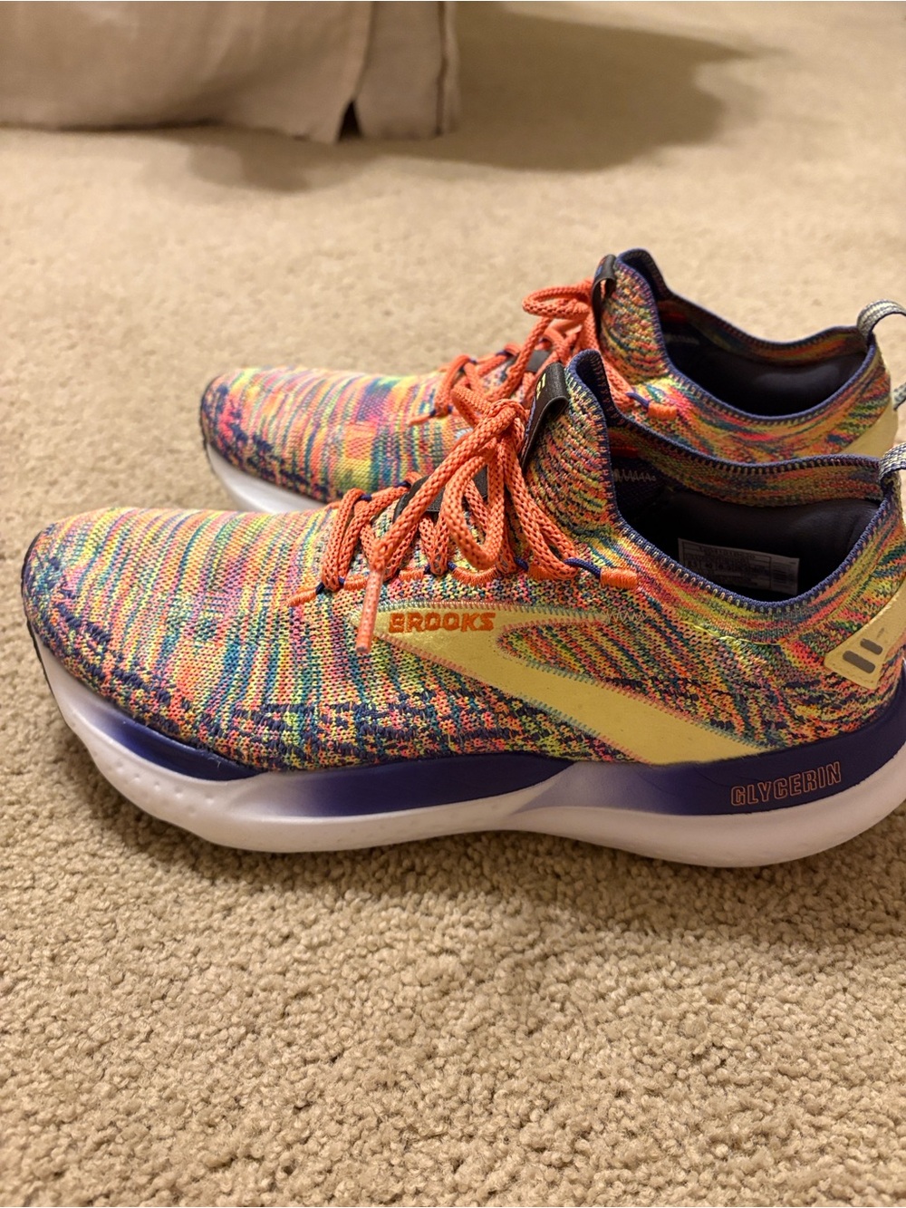 Brooks Multicolor Knit Running Sneakers with Yellow Accent - Picture 13 of 15